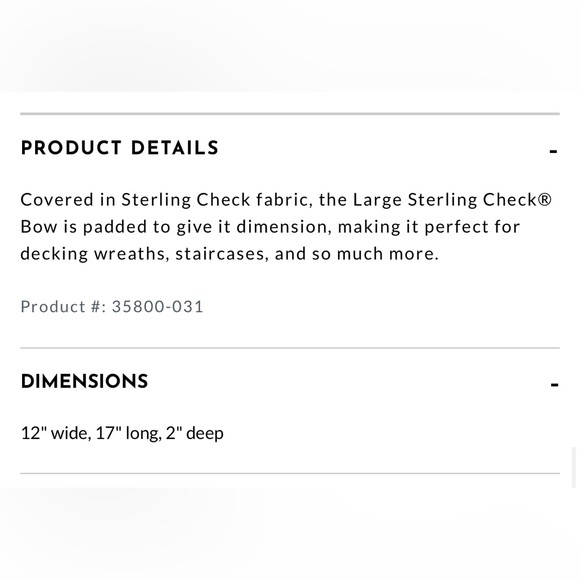 Mackenzie-Childs 🌟 Sterling Check Large Plush Bow 🎊 - Picture 11 of 11